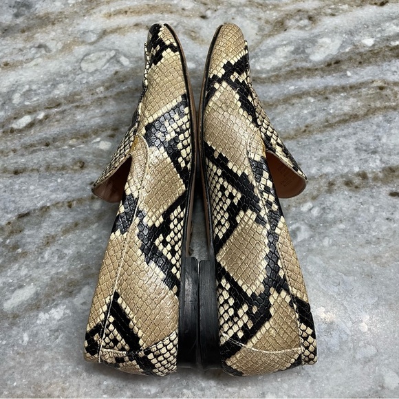 J.Crew CECILE SNAKE EMBOSSED Leather Smoking Driving Loafers Flats Slip Ons - Picture 5 of 11